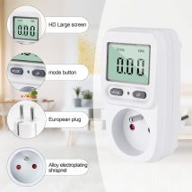 Wattmètre prise compteur d'énergie, consommation d'énergie mètre Contrôleur de Consommation Electrique avec l'écran d'affichage à cristaux liquides,