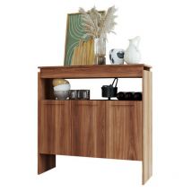 Comptoir BAR 3 Portes 3 Niches Châtaignier FLOAT L 90 H 90 P 29.5 cm