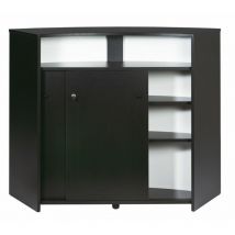 Comptoir d'Accueil 2 Portes Noir 4 Niches Serrure 134,5 x 104,8 x 55,3 cm - Coloris: Drapeau Suisse 650