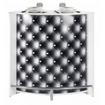 Meuble Bar Comptoir Cuisine Blanc 107 cm - Coloris: Capitons 911