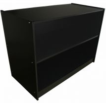 Comptoir de Présentation de Marchandises Noir en mdf - 60 x 120 x 90cm - Meuble d'Accueil A1200 pour Magasin, Vitrine [Livré à Plat]