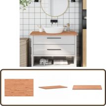 Comptoir de salle de bain 100x60x2,5 cm bois massif de hêtre - Plan De Travail Salle De Bain - Comptoir Salle De Bain - Comptoir Bois - Meubles Salle