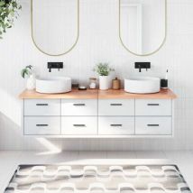 Torana - Comptoir de salle de bain marron 180x60x(2-4) cm bois traité