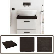 Comptoir de salle de bain marron foncé bois massif traité - Comptoir Salle De Bain - Comptoir Bois - Plan De Travail Salle De Bain - Meubles Salle De