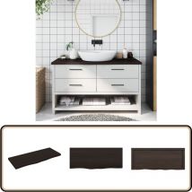 Comptoir de salle de bain marron foncé bois massif traité - Comptoir Salle De Bain - Comptoir Bois - Plan De Travail Salle De Bain - Meubles Salle De