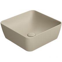 Comptoir SAND/NUBES lavabo en céramique 38x38cm, creta mat