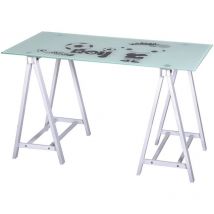 Fraschetti - guy's computerschreibtisch aus stahl und glas L120xT60xH72 cm