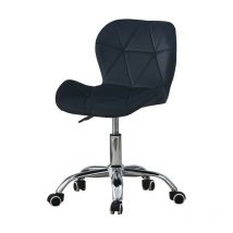 Clipop - Computer Desk Chair Velvet Fabric Office Chair Height Adjustable Upholstered Seat Swivel Chair for Desk Home Office Black