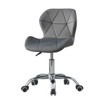 Clipop - Computer Desk Chair, Velvet Fabric Office Chair Height Adjustable Upholstered Seat Swivel Chair for Desk Home Office, Grey