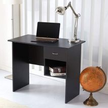 Raygar - Computer Desk with Drawer and Open Storage Space - Black
