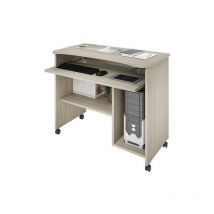 Computerhalterung Ulme mit Rollen H.76 L.93 P.48.5 cm