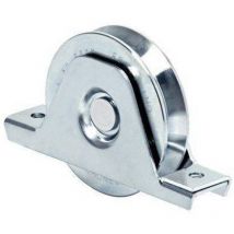 Ruota cancelli gola v supporto inferiore art.335 - ø mm.80 supporto mm.135