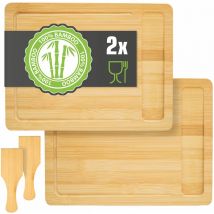 Dunedesign - Con Deposito: 2 Tablas de Cortar Bambú 30x22 Tabla de Madera Tabla Cortar Cocina