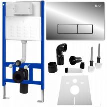 REA - Concealed Cistern Frame + flush plate h Chrome