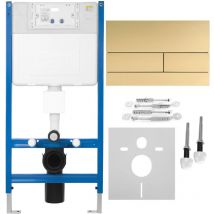 REA - concealed cistern frame t brush gold + toilet flush button t