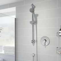 Essentials - Concealed Stick Shower Concentric Wall Mounted Adjustable Head Chrome Handset