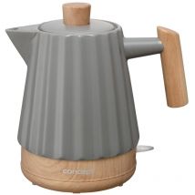 Concept - Hervidor Eléctrico de Cerámica, 1,5 l con Enchufe strix, 1500 w, Elemento Calefactor Oculto, Filtro de Sedimentos, Triple Protección, Base