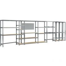 Modulo Storage - Concept rangement de garage modulö - longueur 605 cm - 24 plateaux