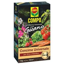 Concime Universale Granulare Compo 1 kg – Fertilizzante Organico per Orto e Giardino – Guano Naturale – Sacchetto con Chiusura ZIP
