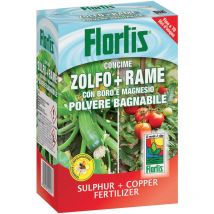 Flortis zolfo e rame concime polvere bagnabile 250 g cura giardino esterno