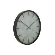 Concrete Effect Station Clock - Glass - L6 x W50 x H50 cm - Black