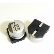 Samwha - Condensador Electrolitico smd 100uF 16Vdc Medidas 6,3x5,mm