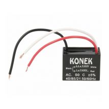 Konek - Condensador Motor 1uF+0,5uF 450Vac Con Cables Fijacion Tornillo M4