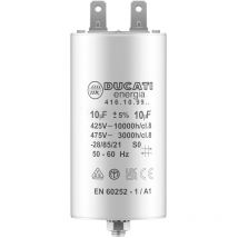 Condensateur 10 uF pour Moteur Monophasé - Utilisation pour Kärcher, Pompe de Piscine, Porte de Garage 425V/450V/475V - Cosses