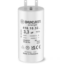 Ducati Energia - Condensateur 3,3 uF pour Moteur de Volet Roulant Somfy Durée de Vie 10 000 Heures Condensateur Cylindrique Ducati