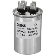 Condensateur CBB65 80uF 450V métal 2 bornes moteur électrique démarrage compresseur pompe à eau