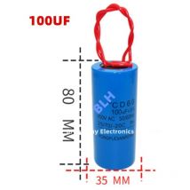 Condensateur de démarrage avec coque en plastique, cellule électrolytique, CD60, 450V, 450ylique, 100UF 80x35mm