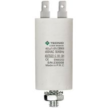 Condensatore 40μF 450V – Capacità 40μF – Tensione 450V – Dimensioni 45 x 95 mm – TECNID