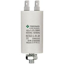 Condensatore 60μF 450V – Capacità 60μF – Tensione 450V~ – Dimensioni 50 x 106 mm – TECNID