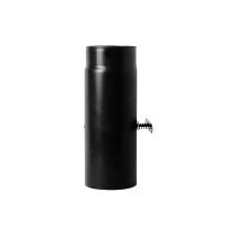 Tuyau de cheminee 0,25 m avec registre DN 120 emaille noir 600 degres CE Poele a bois Fabrique en Italie