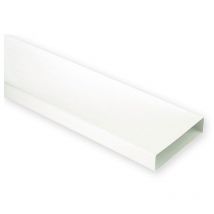 Tube rectangulaire en pvc - Longueur : 1500 mm - Décor : Blanc - Section : 55 x 220 mm - Matériau : pvc - s&p