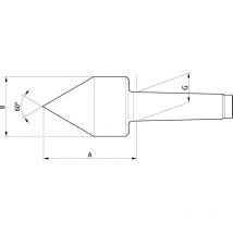 Cône de centrage rotatif, pointu, 60°, Taille : 274, mk 4, a 100,0 mm, b : 64 mm, g : 31,267 mm