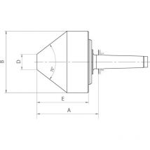 Röhm Gmbh - Cône de centrage rotatif, tronqué, 75°, Taille : 172b, mk 4, a 81,5 mm, b : 80 mm, d : 20 mm, g : 31,267 mm
