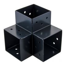 Suki - Conector 3D en ángulo de 90° para poste de madera, H.9 x D.9 cm