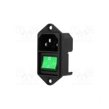 Schurter - Conector Alimentacion Ac Con Interruptor Luminoso Verde 4302.2141