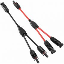 Trimec - Conector de cable para panel solar dpzo profesional (1 a 2 derivaciones) Conectores en y Cable solar mmf + ffm Adaptador de panel solar 1