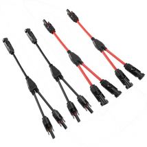 Conector de cable para panel solar profesional (1 a 2 derivaciones) Conectores en Y Cable solar MMF + FFM Adaptador de panel solar 2 pares