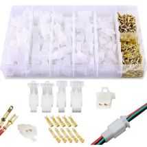 Ontway - Conector eléctrico macho-hembra de 2,8 mm de paso, 2, 3, 4 y 6 pines, kit surtido de terminales de crimpado para motocicleta, bicicleta,