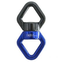 Jalleria - Conector giratorio de 30 kN, dispositivo de descenso giratorio de 360° para escalada, rescate y yoga (negro y rojo)