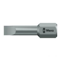 Wera - Punta 800/1 tz para tornillos ranurados 4mm L.25mm 1/4 pulgada C6.3 0.5mm resistente, tz (Por 10)