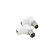 Conector antena coaxial hembra acodado 9,5MM pvc Hepoluz
