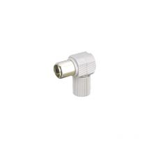 Conector antena coaxial de 13 mm Macho acodado Electro DH. Color Blanco. 10.537/BL/BT 8430552069767