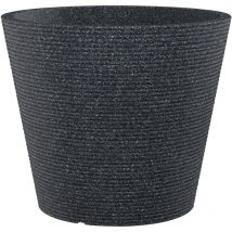 Scheurich - Coneo 40, Pflanzgefäß/Blumentopf/Pflanzkübel, rund, aus Kunststoff Farbe: Schwarz-Granit, 38.5 cm Durchmesser, 33.2 cm hoch, 26 l Vol.
