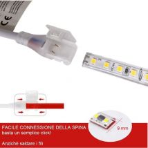 Striscia led 220V IP65 Alta Luminosità, Senza Spina o Alimentatore, Illuminazione Diretta per Esterno, Facile da Installare connettore a 2 fili