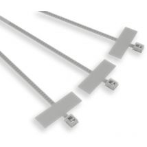 Confezione 100 Fascette Identificazione Cavi Tubi Tubazioni, Nylon, Targhetta con superficie scrivibile 25 x 8 mm, Diametro Legatura 3-20 mm,