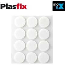 Confezione da 12 feltrini adesivi sintetici bianchi diametro 22mm plasfix Inofix